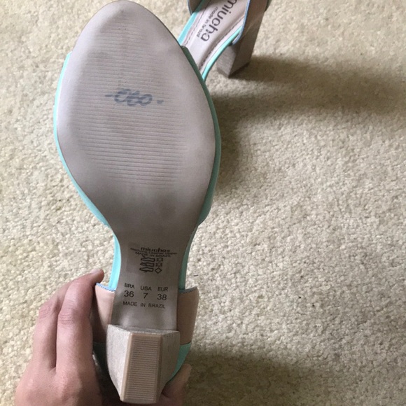 Green peep toe heels - Picture 4 of 5